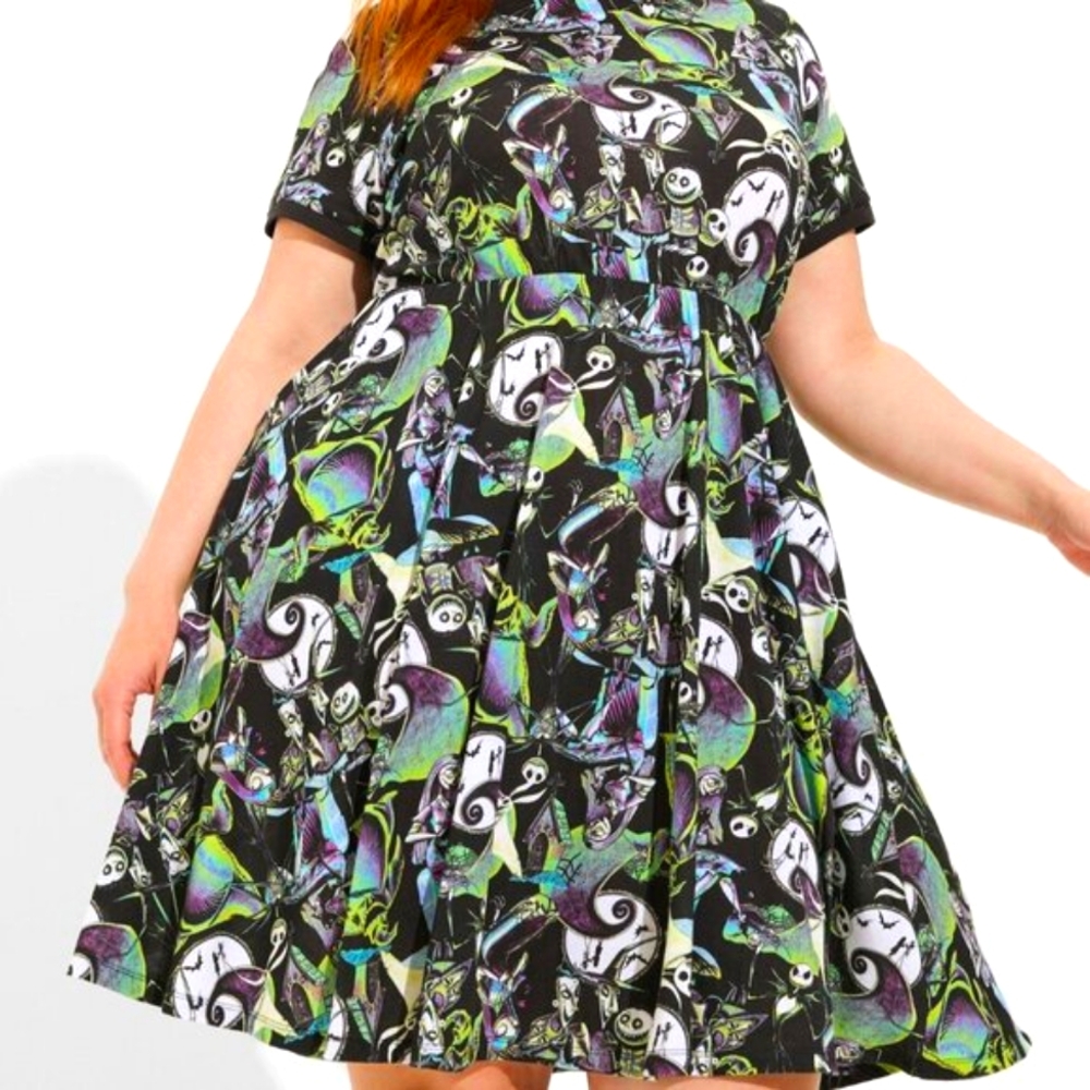 ❤️NWT TORRID NIGHTMARE BEFORE CHRISTMAS SKATER DRESS - HALLOWEEN